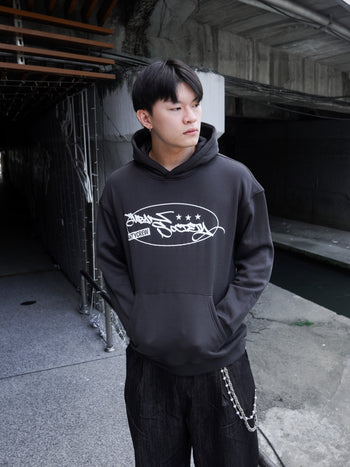 【GUBAN】塗鴉logo連帽絨毛長袖帽T