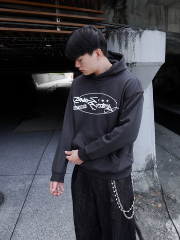 【GUBAN】塗鴉logo連帽絨毛長袖帽T