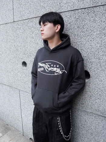 【GUBAN】塗鴉logo連帽絨毛長袖帽T