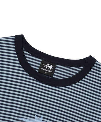 NICEGHOSTCLUB - STRIPE RUSH 3STAR RINGER CROP TEE 條紋短版T恤 [海軍藍] T-N226
