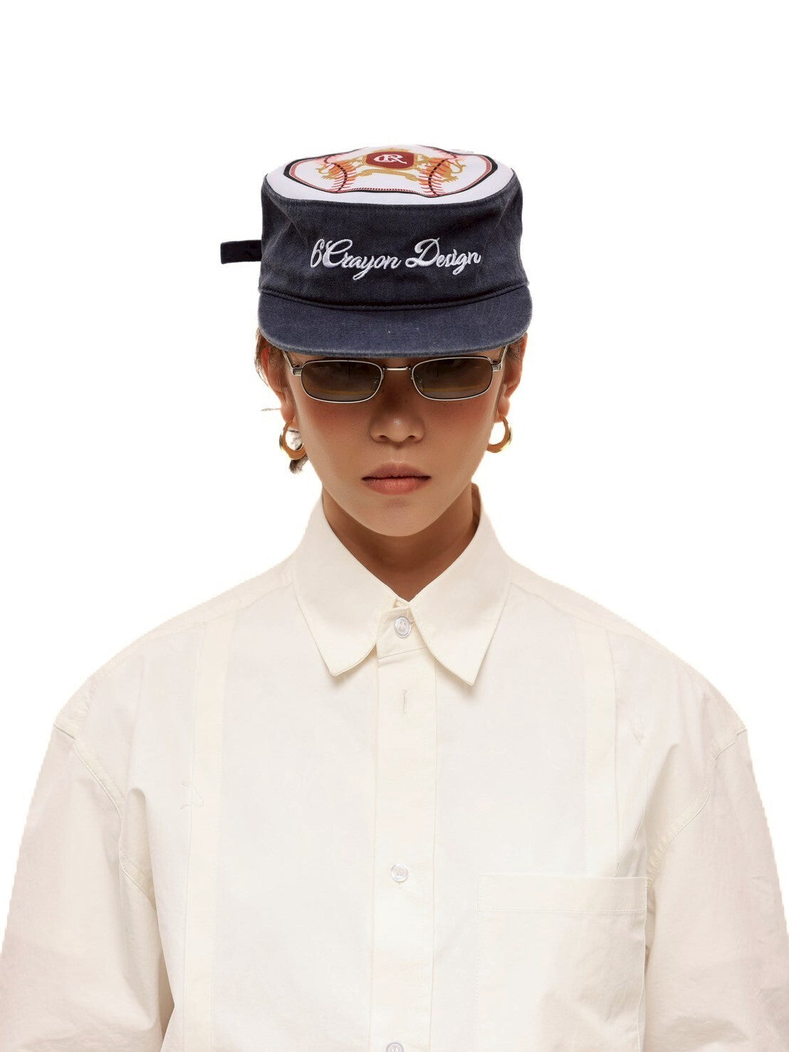 6cRAyon Washed Patchwork Pillbox Cap 洗舊 藥盒帽