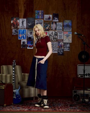 PUSH PUSH - GIGI RAGLAN TEE 文字刺繡收呦緊身短袖