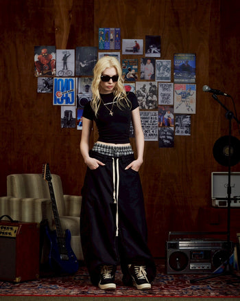 PUSH PUSH - GIGI RAGLAN TEE 文字刺繡收呦緊身短袖