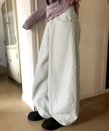 羊毛十字鉚釘氣球闊腿長褲