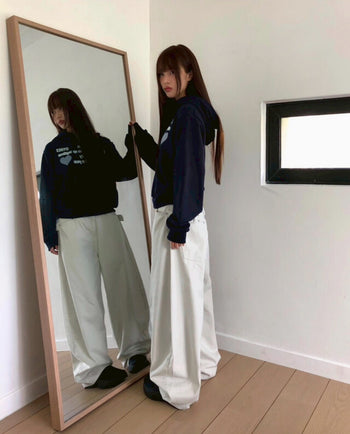 鉚釘吊帶燈籠寬鬆長褲