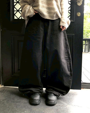 鉚釘吊帶燈籠寬鬆長褲