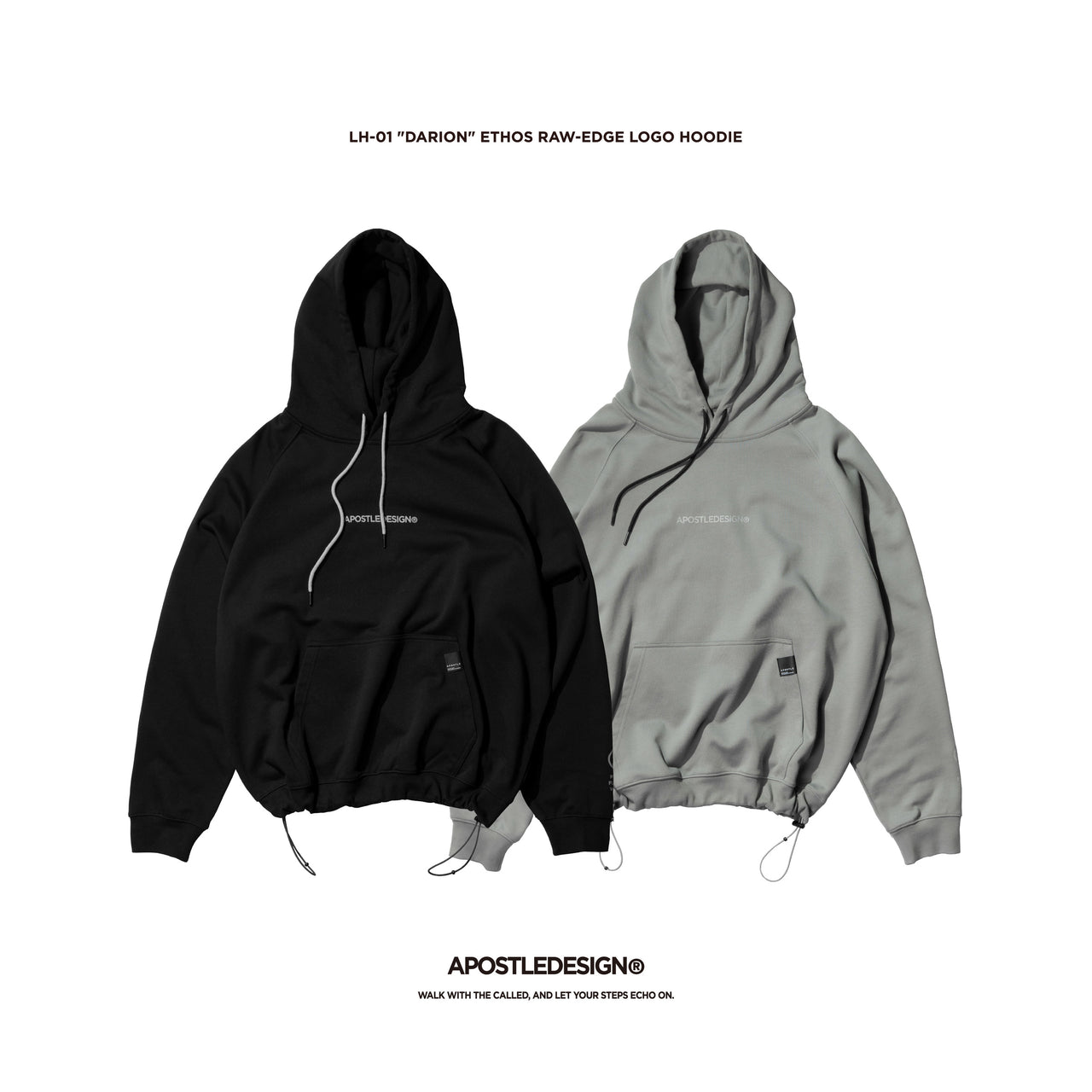 Apostle - 25AW "DARION" Ethos Raw-Edge Logo Hoodie