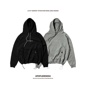 Apostle - 25AW "DARION" Ethos Raw-Edge Logo Hoodie