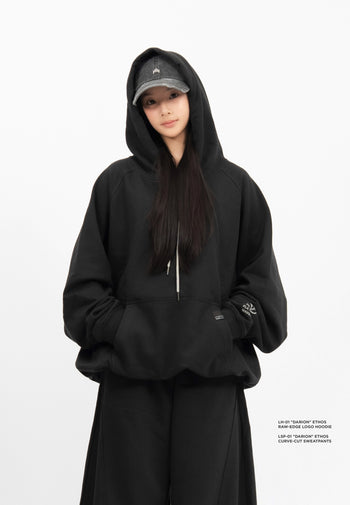 Apostle - 25AW "DARION" Ethos Raw-Edge Logo Hoodie