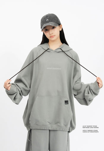 Apostle - 25AW "DARION" Ethos Raw-Edge Logo Hoodie