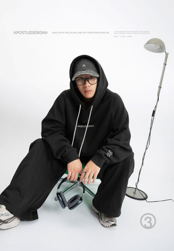 Apostle - 25AW "DARION" Ethos Raw-Edge Logo Hoodie