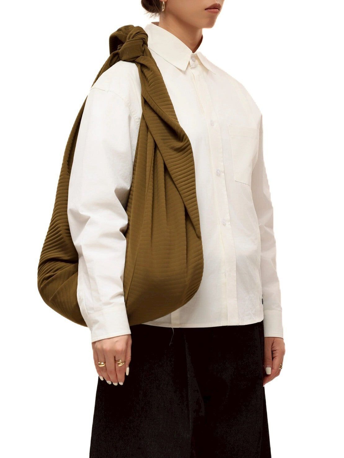 6cRAyon Pleated Multi-Function Hobo Bag 可調節多功能單肩包