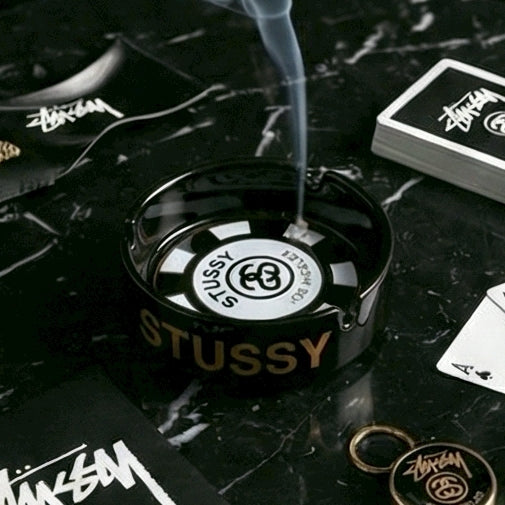 【GUBAN】AC-S133 美式STUSSY黑金籌碼陶瓷煙灰缸