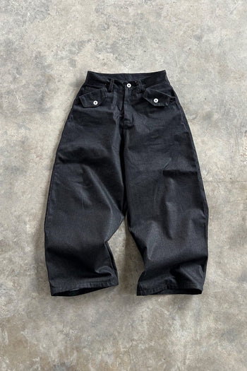 2D2idiots.labe - WIDE FIT RAW DEMIN 寬鬆鈕釦單寧長褲