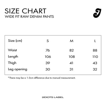 2D2idiots.labe - WIDE FIT RAW DEMIN 寬鬆鈕釦單寧長褲
