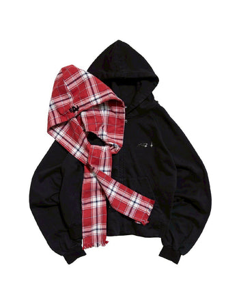 E’TREALOUEST - 25AW 格紋帽棉外套