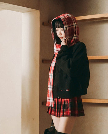 E’TREALOUEST - 25AW 格紋帽棉外套