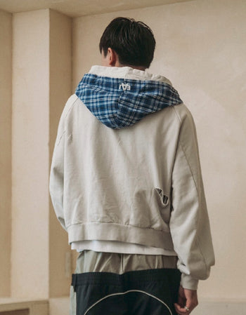 E’TREALOUEST - 25AW 格紋帽棉外套