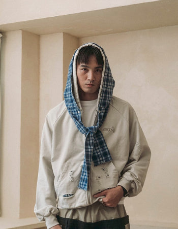 E’TREALOUEST - 25AW 格紋帽棉外套