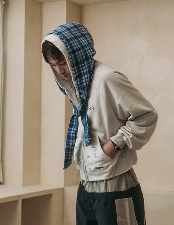 E’TREALOUEST - 25AW 格紋帽棉外套