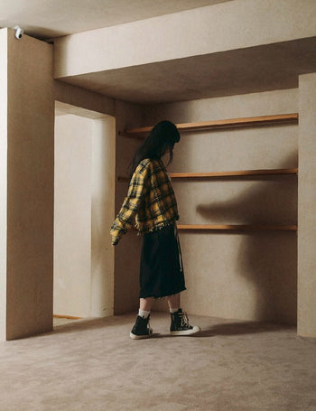 E’TREALOUEST - 25AW 雙層破壞格紋襯衫