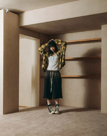 E’TREALOUEST - 25AW 雙層破壞格紋襯衫