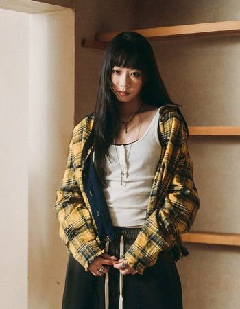 E’TREALOUEST - 25AW 雙層破壞格紋襯衫