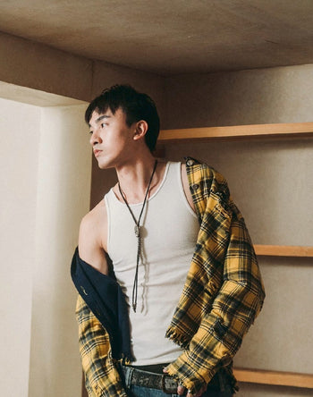 E’TREALOUEST - 25AW 雙層破壞格紋襯衫