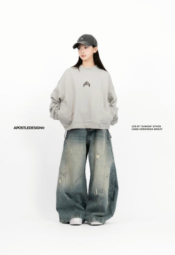 Apostle - 25AW  LCS-01 "ZARION" Ethos Logo Crewneck Sweat