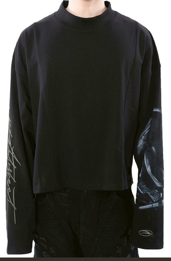 【GUBAN】Jobdatasheet Mock Neck Printed & Embroidered Long-Sleeve Top D29