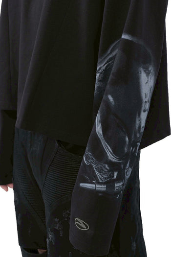 Jobdatasheet Mock Neck Printed & Embroidered Long-Sleeve Top D29