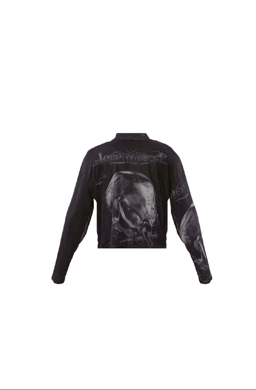 【GUBAN】Jobdatasheet Gothic Skull Printed Mesh Long-Sleeve Top D28