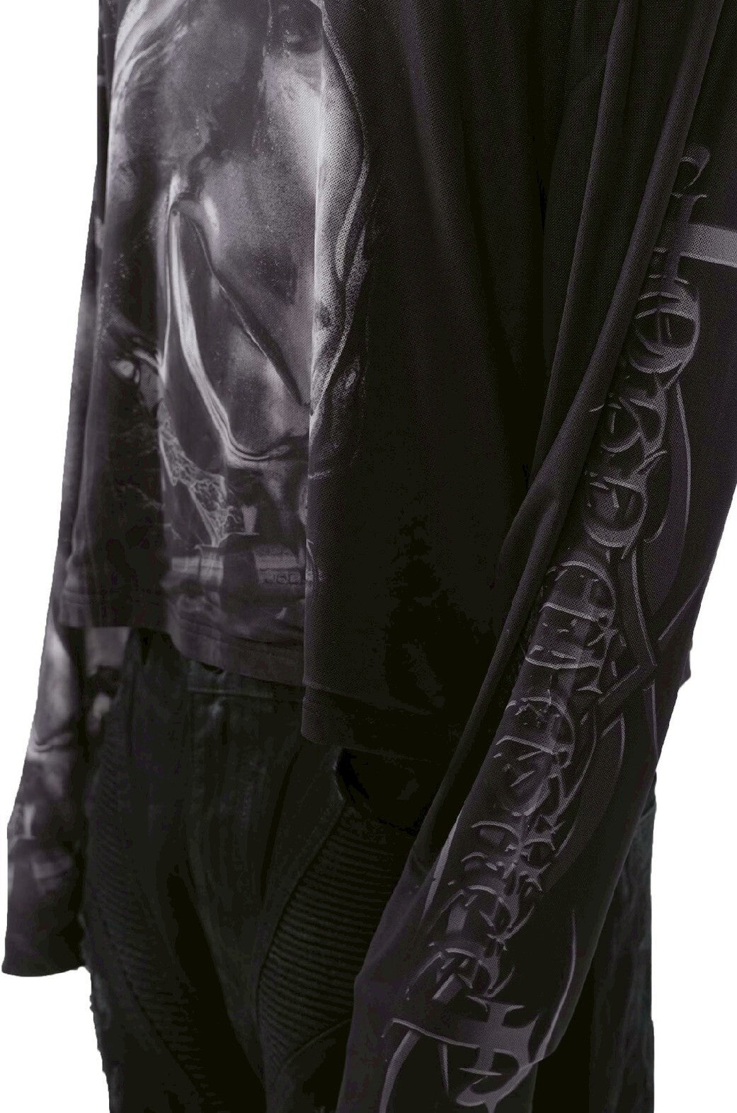 【GUBAN】Jobdatasheet Gothic Skull Printed Mesh Long-Sleeve Top D28