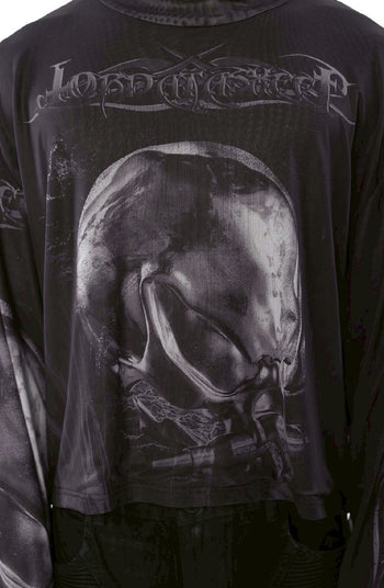 【GUBAN】Jobdatasheet Gothic Skull Printed Mesh Long-Sleeve Top D28