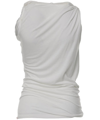 FLARE UP - Braided Asymmetrical Sleeveless 編織不對稱無袖衫 T-F1089 (白色)