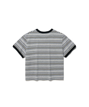 NICEGHOSTCLUB - STRIPE 3STAR BASIC RINGER TEE 條紋滾邊T恤 [灰色] T-N224
