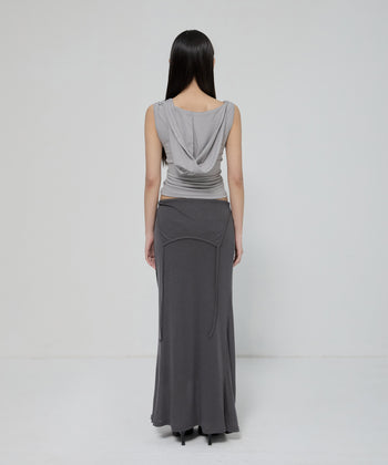 FLARE UP - Asymmetric Snap Hoodie 不對稱按扣連帽衫 T-F1096 (灰色)