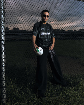 CARRYON 26SS Arrow Football Jersey 箭頭美式球衣 黑色 寬短版型 T-C1072
