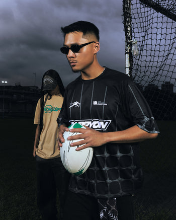 CARRYON 26SS Arrow Football Jersey 箭頭美式球衣 黑色 寬短版型 T-C1072