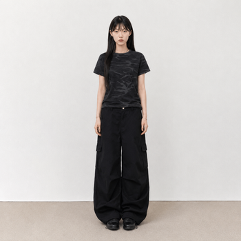 T-K1065 正韓迷彩華夫格中性短袖