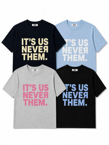 正韓 IT'S US NEVER THEM 寬短T-shir T-K1103