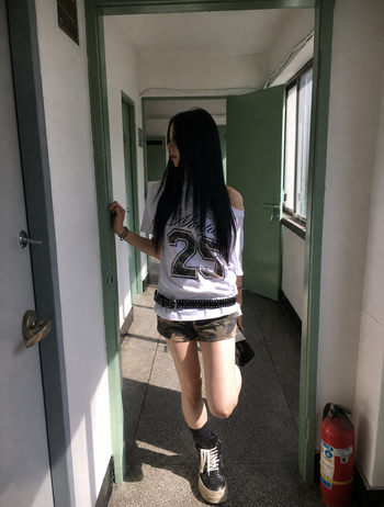 正韓迷彩鬆緊超短包臀辣妹短褲P-K217