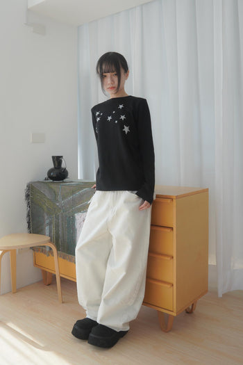 鉚釘吊帶燈籠寬鬆長褲