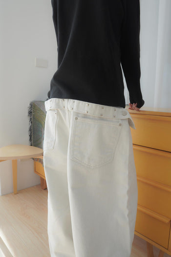 鉚釘吊帶燈籠寬鬆長褲