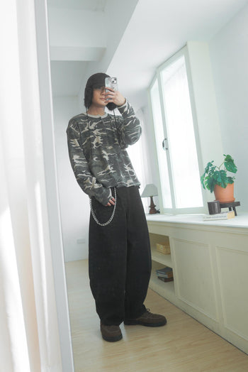 鉚釘吊帶燈籠寬鬆長褲