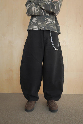 鉚釘吊帶燈籠寬鬆長褲