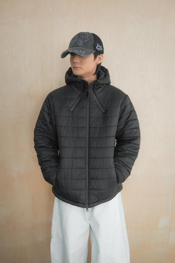 雙向拉鍊羽絨連帽外套