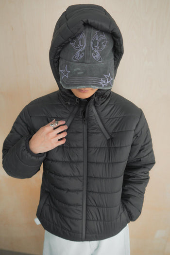 雙向拉鍊羽絨連帽外套