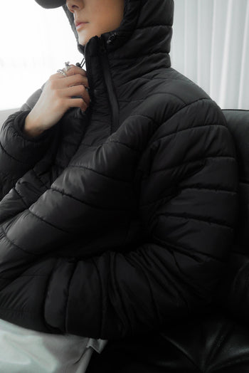 雙向拉鍊羽絨連帽外套