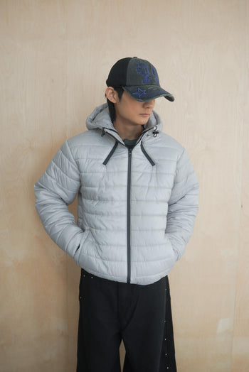 雙向拉鍊羽絨連帽外套